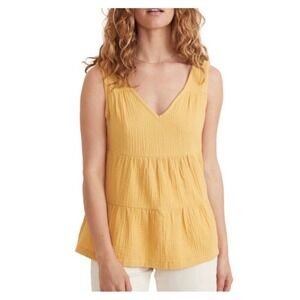 Marine Layer Corinne Tank Sunflower Yellow XS Summer Sleeveless V-Neck Top new